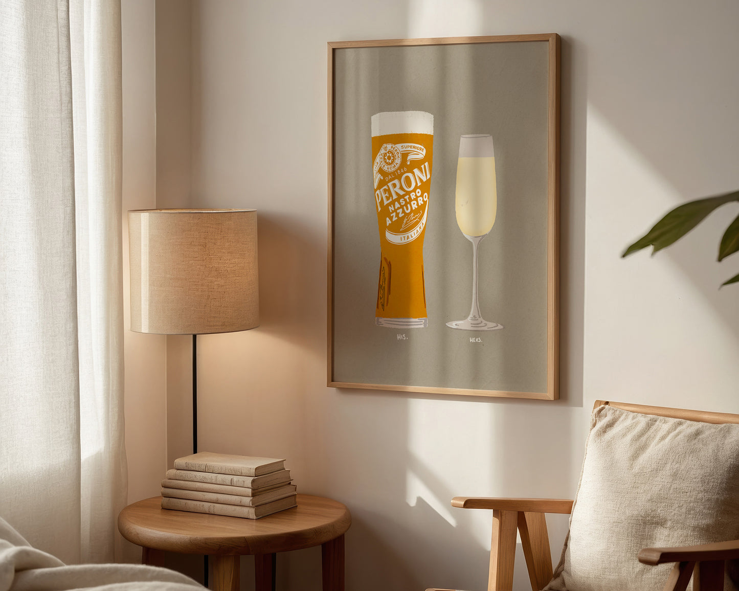 Peroni & Prosecco Glass Print