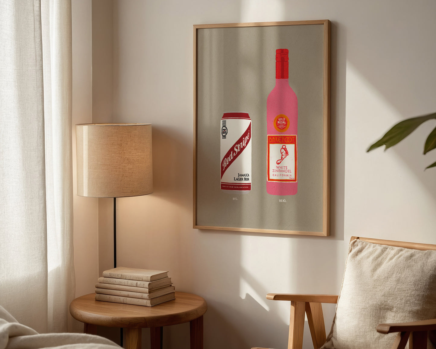 Red Stripe & White Zinfandel Print
