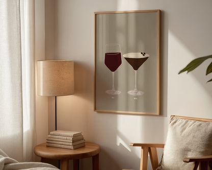 Red Wine & Espresso Martini Print
