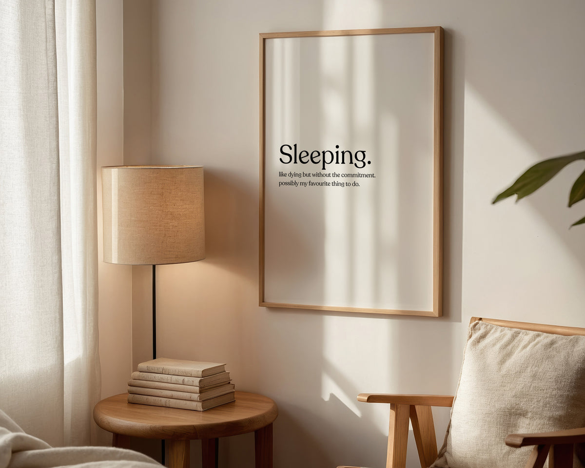 Sleeping Definition Print