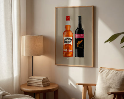 Southern Comfort & Jammy Red Roo Print