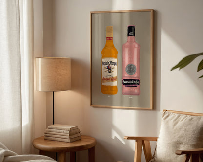 Spiced Rum & Puerto De Indias Strawberry Gin Print