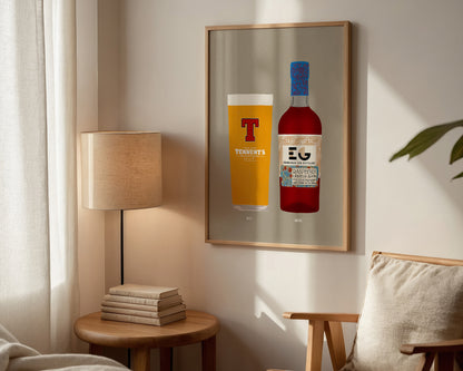 Tennent's & Edinburgh Raspberry Gin Print