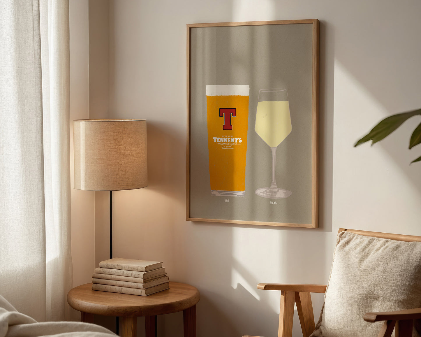 Tennent's & White Wine Print