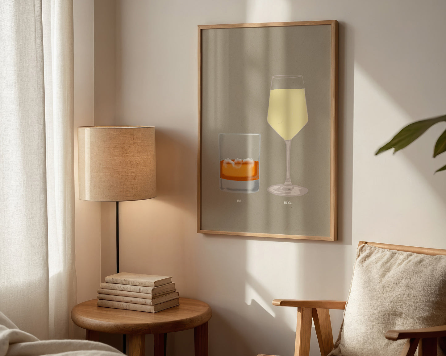 Whisky On The Rocks & White Wine Print