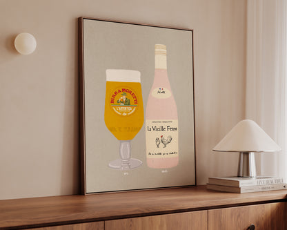 Moretti & Chicken Wine Canvas
