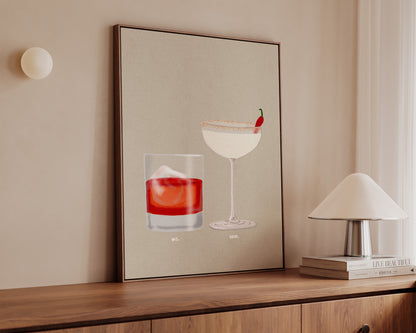 Negroni & Spicy Marg Canvas
