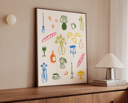 Retro Dinner Table Canvas