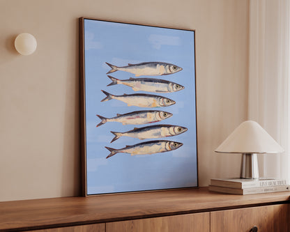 Blue Sardines Canvas
