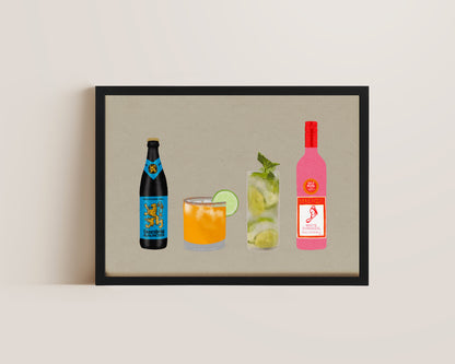 Four Drinks Print