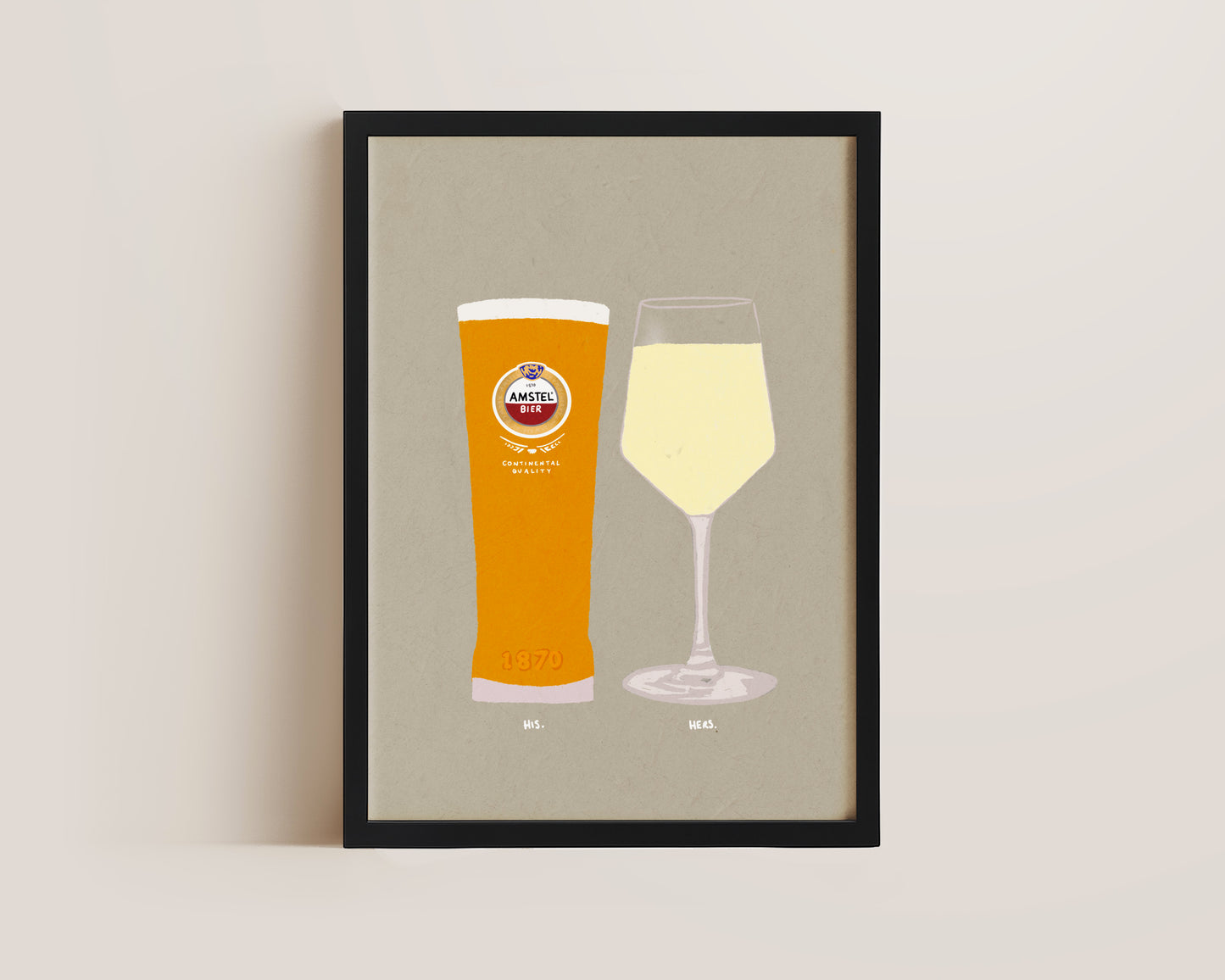 Amstel & White Wine Print