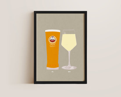Amstel & White Wine Print