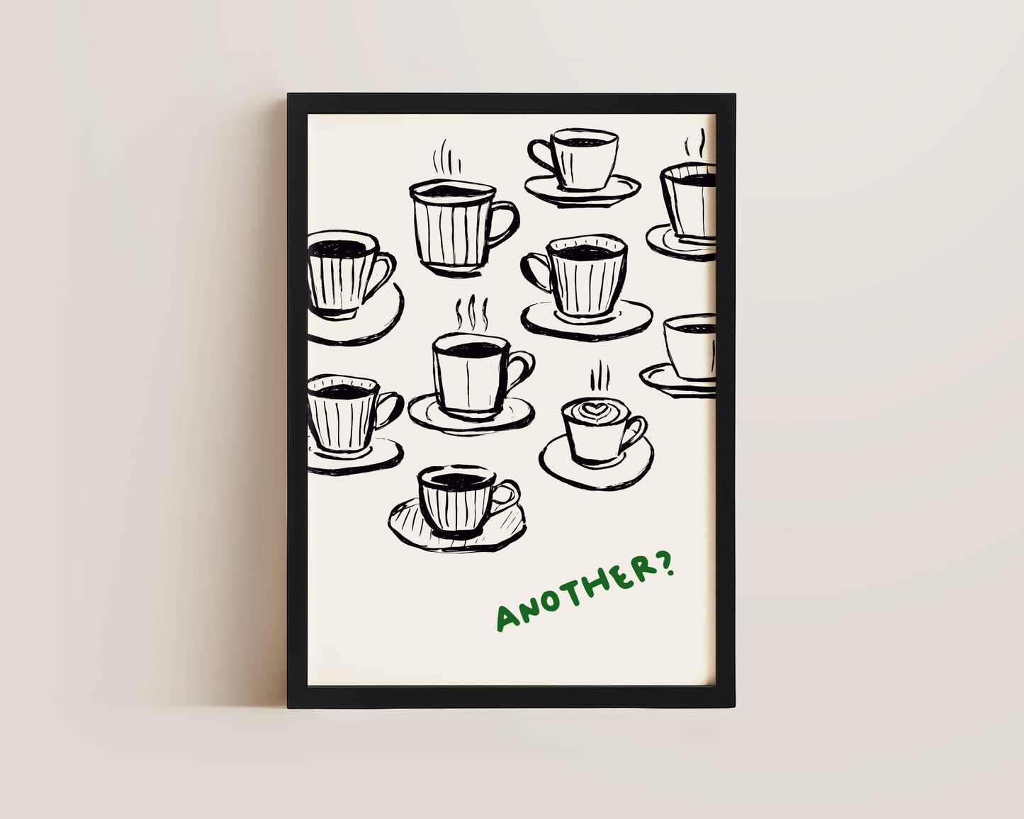 Another Coffee In Green Print