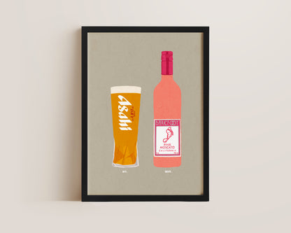 Asahi & Pink Moscato Print