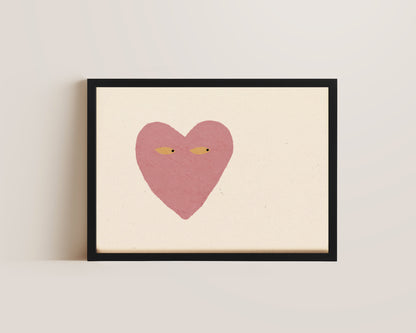 Pink Heart Side Eye Print