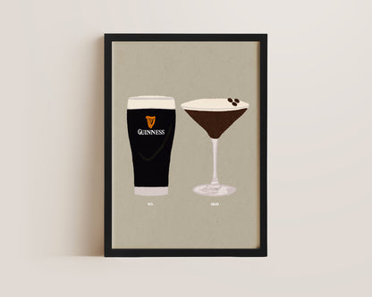 Guinness & Espresso Martini Print