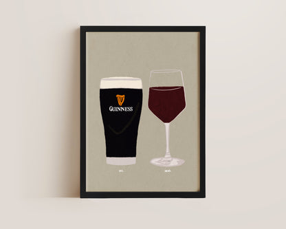 Guinness & Red Wine Print