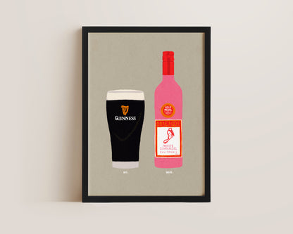 Guinness & White Zinfandel Print