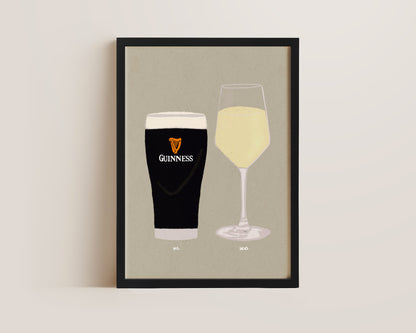 Guinness & White Wine Print