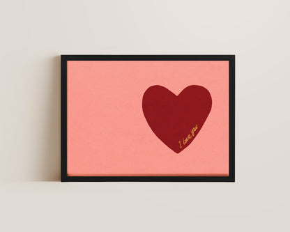 I Love You Heart Print