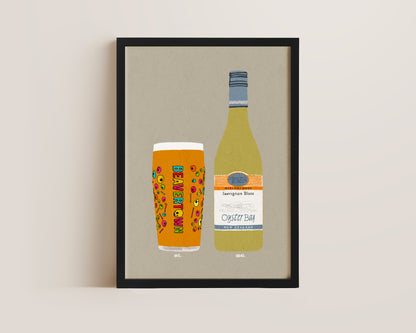 Neck Oil & Oyster Bay Print