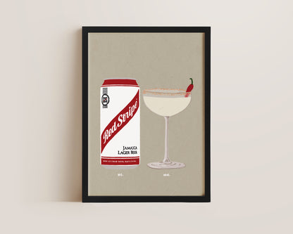 Red Stripe & Spicy Marg Print