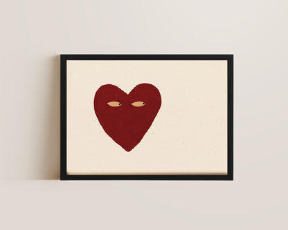 Love Heart Side Eye Art Wall Art Print