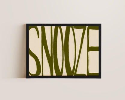 Snooze In Olive Print