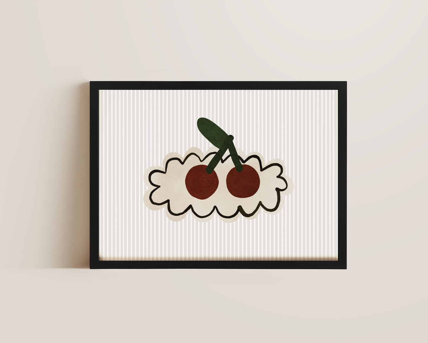 Striped Cherries Print