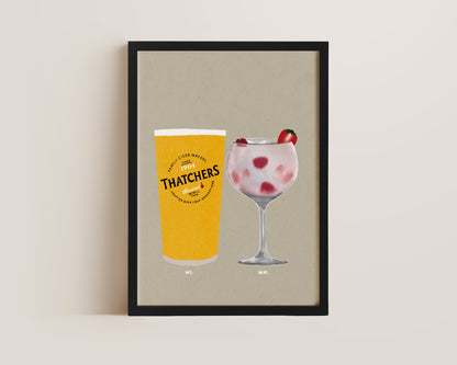 Thatchers & Pink Gin Print