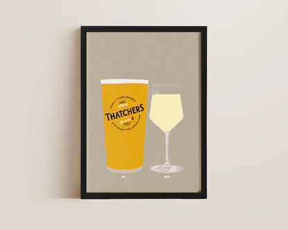Thatchers & White Wine Print