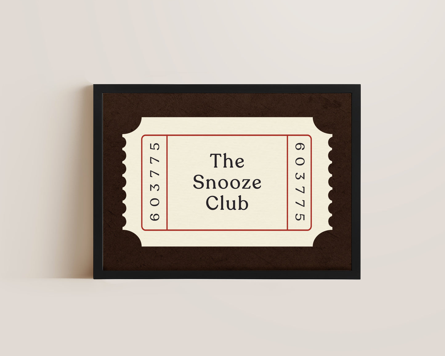 The Snooze Club Ticket Print