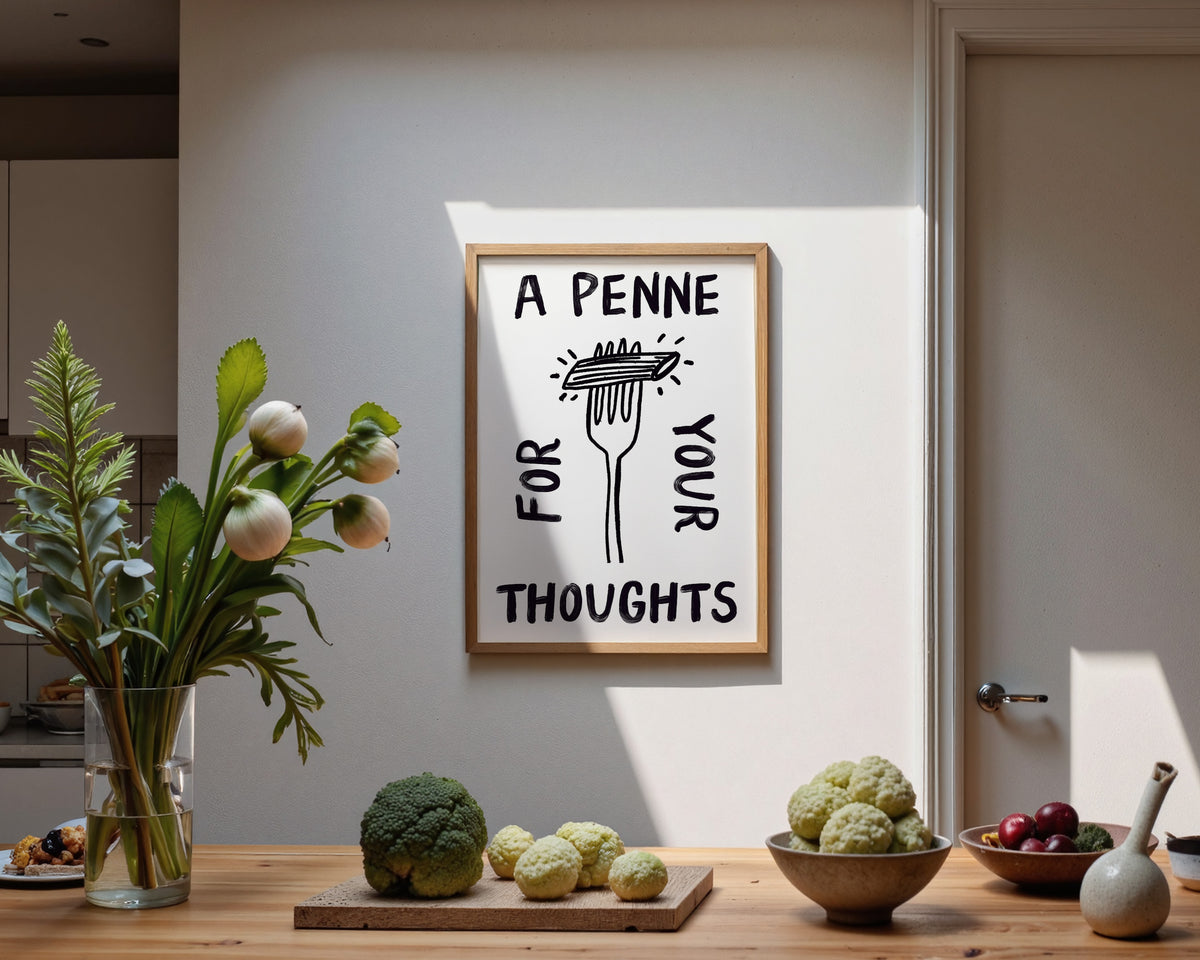 A Penne For Your Thoughts In Black Print