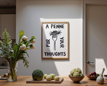 A Penne For Your Thoughts In Black Print
