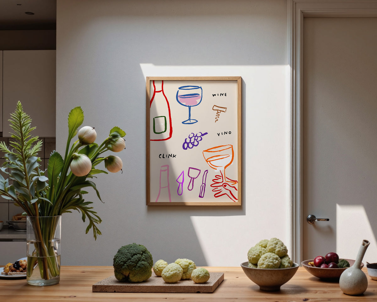 Colourful Wine Print