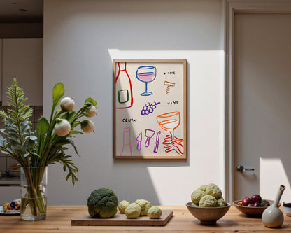 Colourful Wine Print