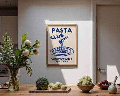 Pasta Club In Blue Print
