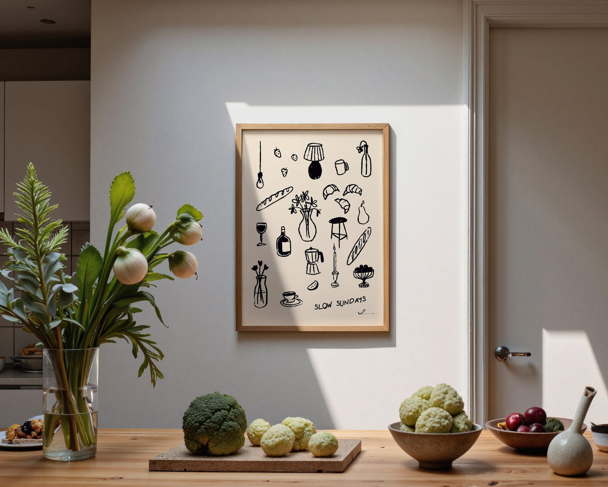 Slow Sundays In Black Print