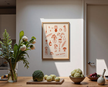 Slow Sundays In Orange Print