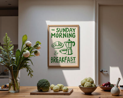 Sunday Morning Breakfast Club In Green Print