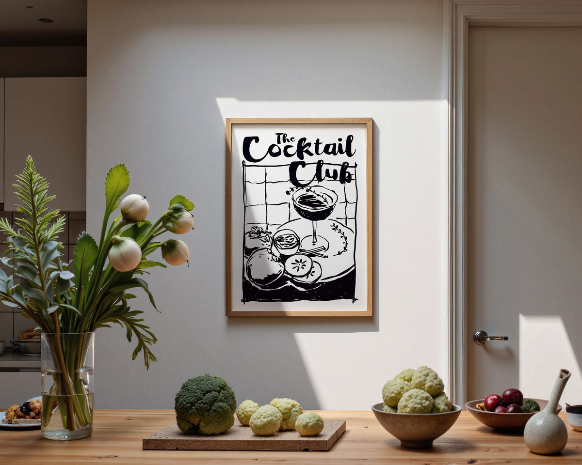 The Cocktail Club In Black Print