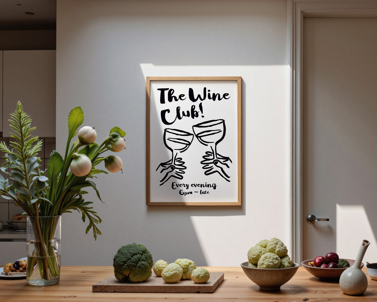The Wine Club In Black Print