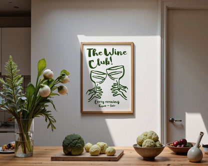 The Wine Club In Green Print