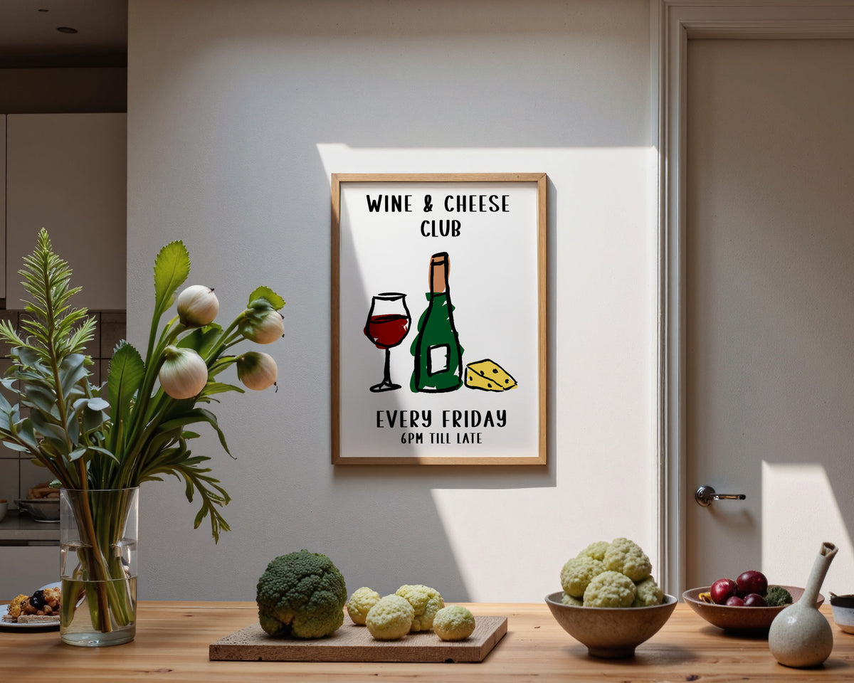 Wine And Cheese Club Print