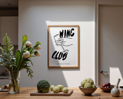 Wine Club In Black Print