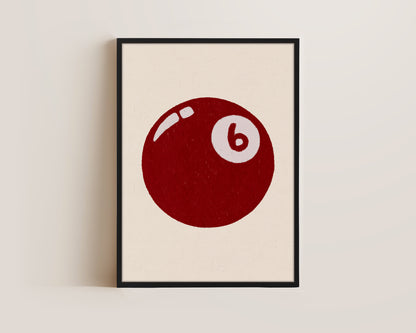 6 Ball Red Print