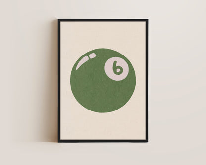 6 Ball Green Canvas