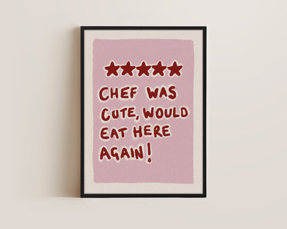 Chef Was Cute Pink Canvas