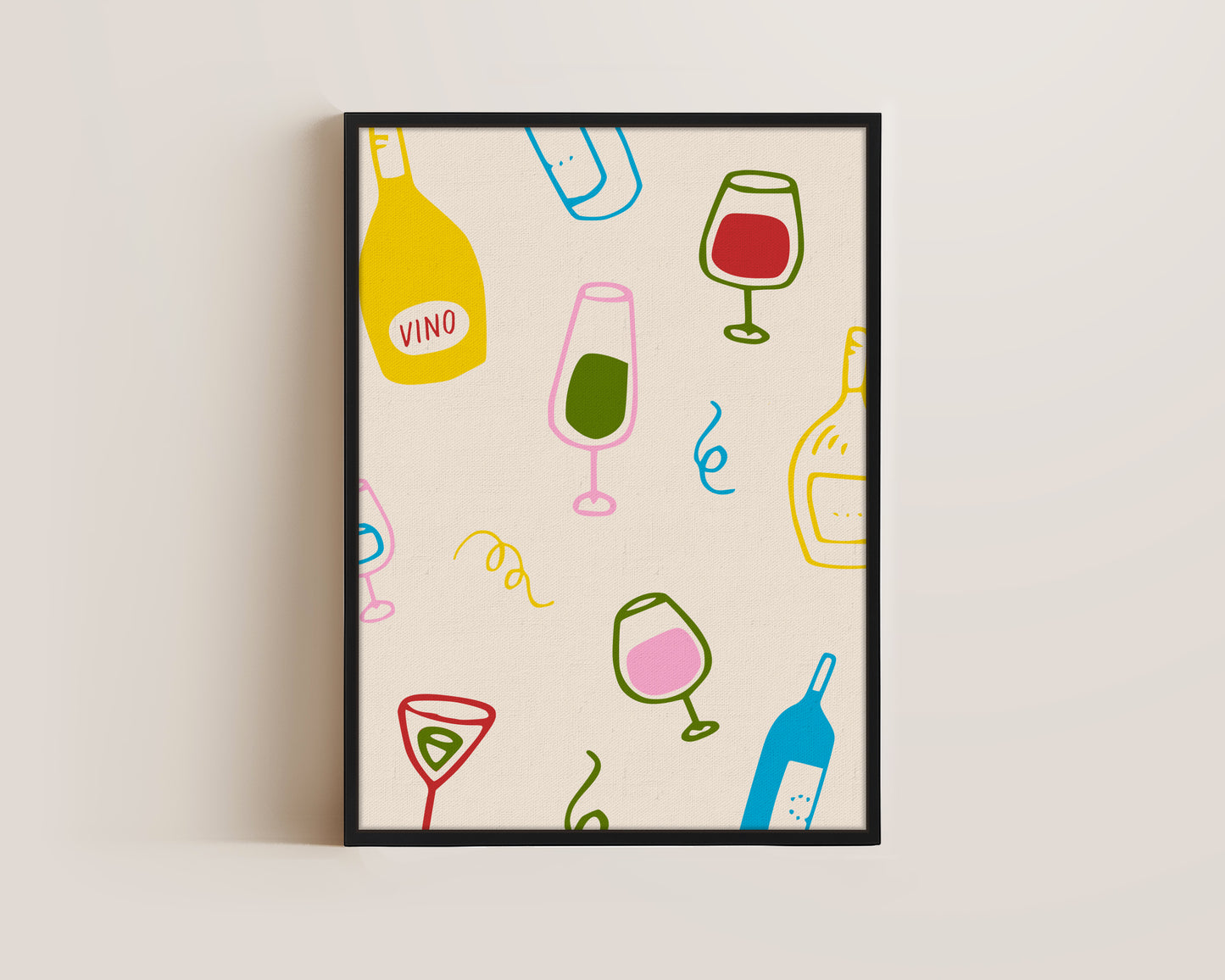 Colourful Wine Glasses Canvas