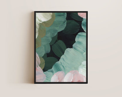 Forest Green & Pink No. 1 Canvas